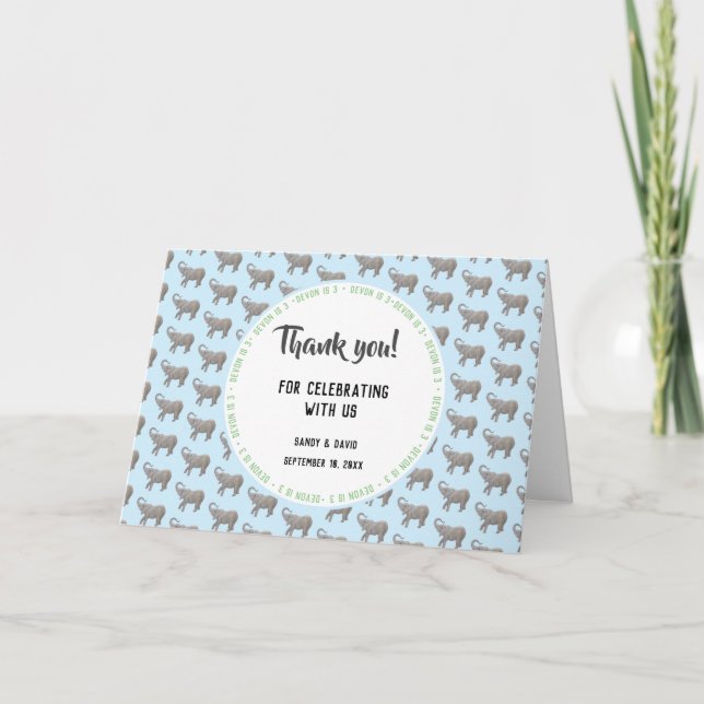 Baby Elefant Tack Kort (Framsida)