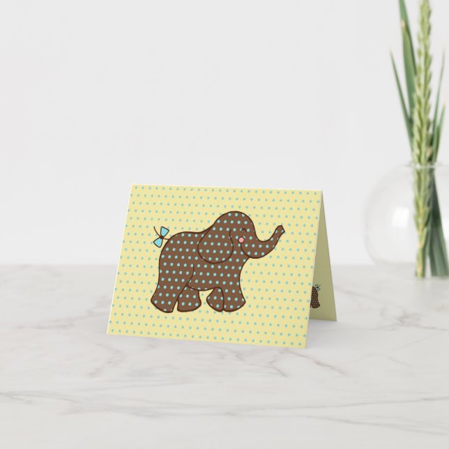 Baby Elefant Tackkort (Framsida)