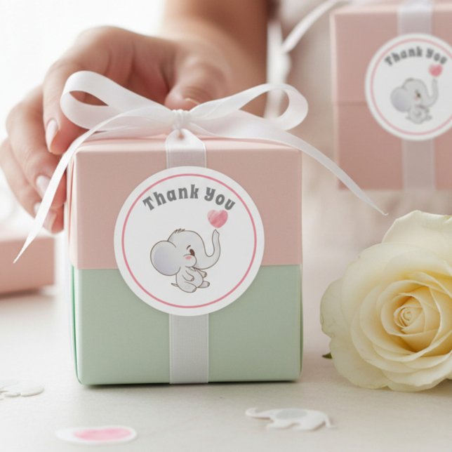 Baby Elefant Tacksamhetspresent Klistermärke (Skapare uppladdad)