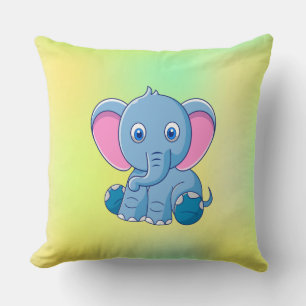 Baby Elefant Tecknad Clipart-64832 Kudde