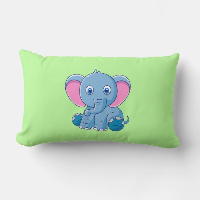 Baby Elefant Tecknad Clipart-64832 Lumbarkudde (Framsida)