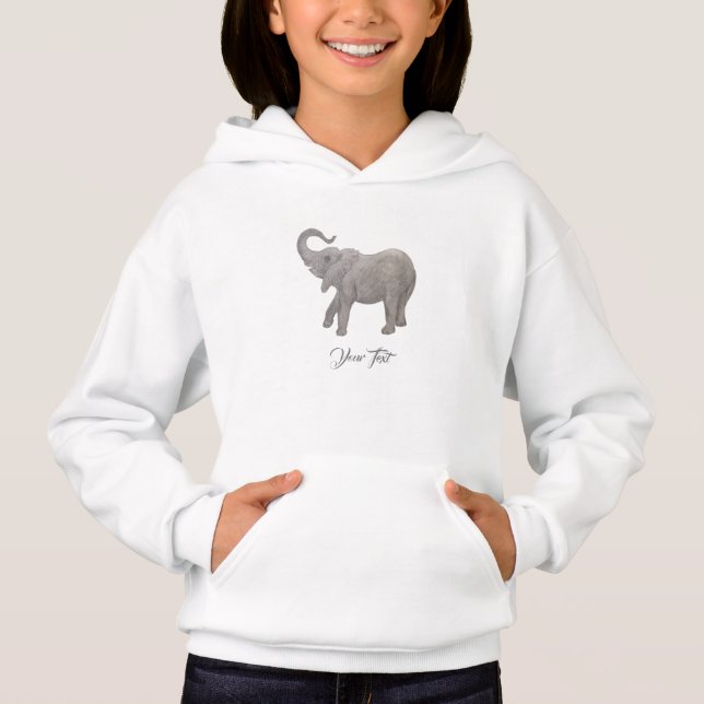 Baby Elefant Vit T Shirt (Framsida)