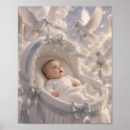 Baby - eleganta duvor dekorerar vagga poster