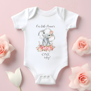 Baby Elephant Anpassningsbar Age Birthday Girl T Shirt