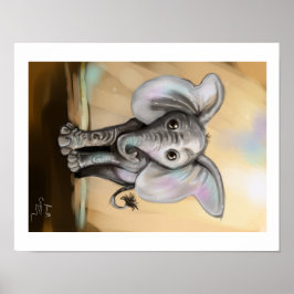 Baby Elephant Art Print Poster