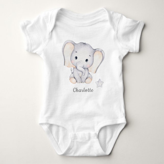 Baby Elephant Baby Bodykostdräkt T Shirt (Framsida)