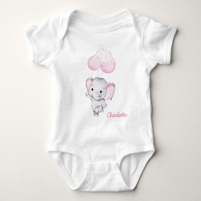 Baby Elephant Baby Bodykostdräkt T Shirt (Framsida)