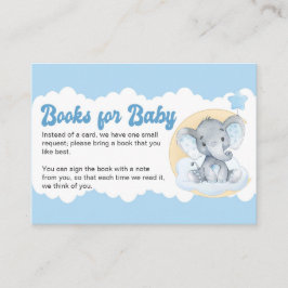 Baby Elephant Baby Bok Request Baby Shower Tilläggskort