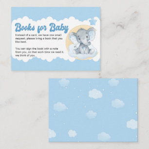 Baby Elephant Baby Bok Request Baby Shower Tilläggskort