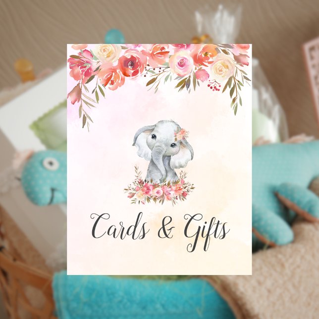 Baby Elephant Baby Shower Cards Gifts Poster (Skapare uppladdad)