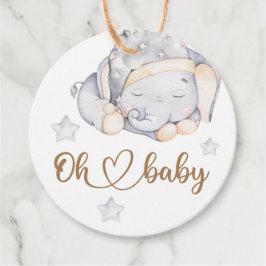 Baby Elephant Baby Shower Gåvor Etiketter
