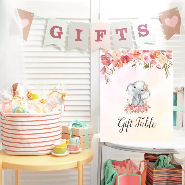 Baby Elephant Baby Shower Gift Bord Poster (Skapare uppladdad)
