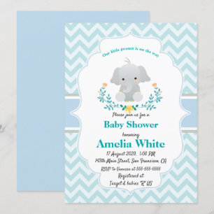 Baby Elephant Baby Shower Inbjudan