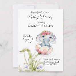 Baby Elephant Baby Shower Inbjudningar