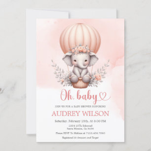 Baby Elephant Baby Shower Inbjudningar