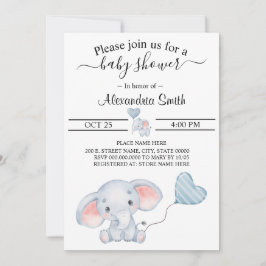 Baby Elephant Baby Shower Inbjudningar