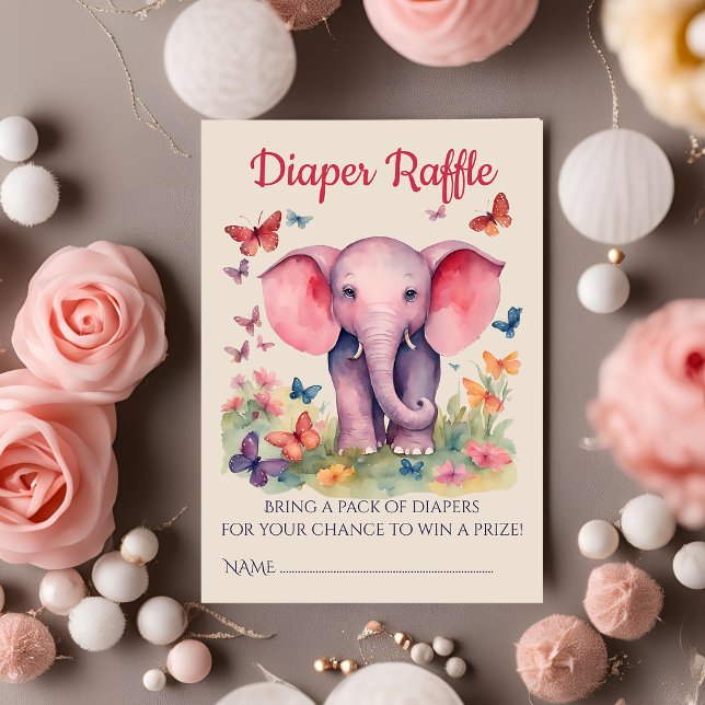 Baby Elephant Baby Shower Raffle Tilläggskort (Skapare uppladdad)