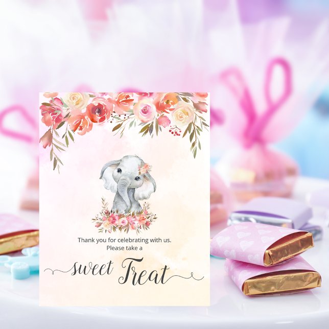 Baby Elephant Baby Shower Sweet Treat Poster (Skapare uppladdad)