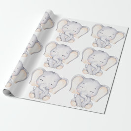 Baby Elephant Baby Shower Wrapping Papper Presentpapper