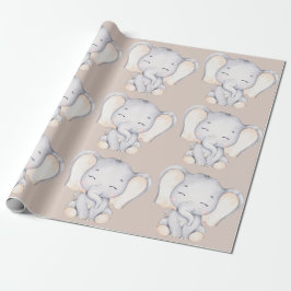 Baby Elephant Baby Shower Wrapping Papper Presentpapper