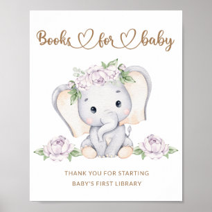 Baby elephant babydusch bokar för baby poster