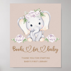 Baby elephant babydusch bokar för baby poster