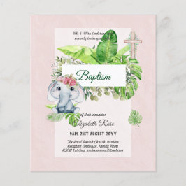 Baby Elephant BAPTISM Bautizo Bautismo Invtiations Flygblad