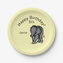 Baby Elephant Birthday Gult
