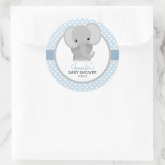 Baby Elephant (blå) babyskor Runt Klistermärke