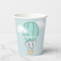 Baby Elephant Blek Grönt Luftballong Shower