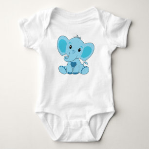 Baby, Elephant, Blue, Baby Bodydräkt, DAM-Kreative T Shirt