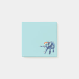 Baby Elephant Blue Cute Girly Kids Post-it Block