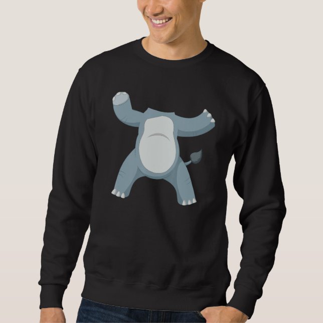 Baby Elephant  Body Design For Men Women Kids Lång Ärmad Tröja (Framsida)