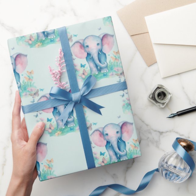 Baby Elephant Boy Birthday Presentpapper (Gifting)