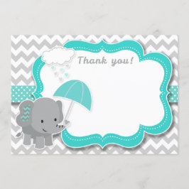 Baby Elephant Boy Shower Teal - tackkort Inbjudningar