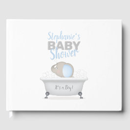 Baby Elephant Bubble Bath Boy Shower Gästböcker
