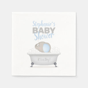 Baby Elephant Bubble Bath Boy Shower Pappersservett