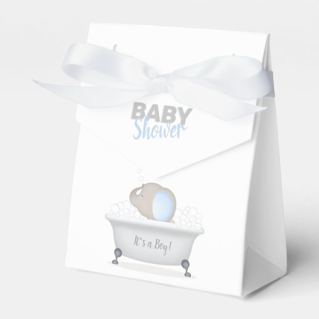 Baby Elephant Bubble Bath Boy Shower Presentaskar (Framsidan Sidan)
