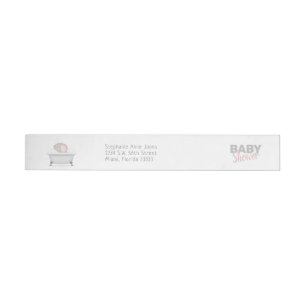 Baby Elephant Bubble Bath Girl Baby Shower Etikettband