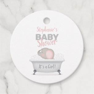 Baby Elephant Bubble Bath Girl Baby Shower Gåvor Etiketter