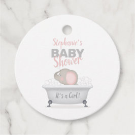 Baby Elephant Bubble Bath Girl Baby Shower Gåvor Etiketter