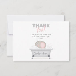 Baby Elephant Bubble Bath Girl Baby Shower Inbjudningar