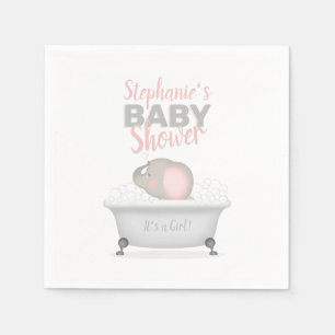 Baby Elephant Bubble Bath Girl Baby Shower Pappersservett