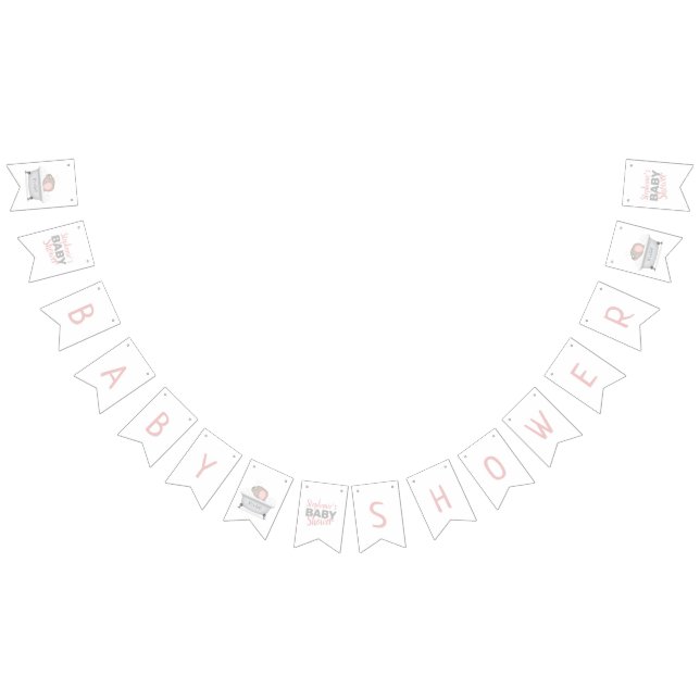 Baby Elephant Bubble Bath Girl Baby Shower Vimplar (Alla)