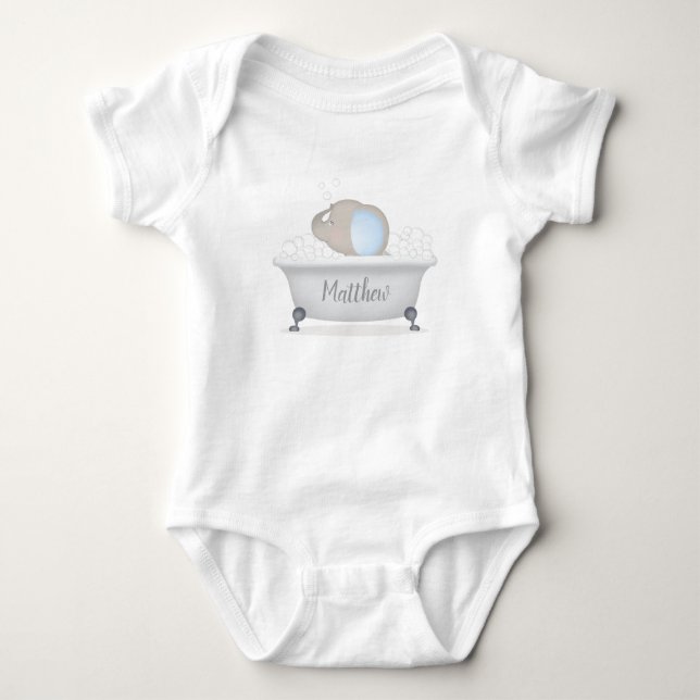 Baby Elephant Bubble Bath T Shirt (Framsida)