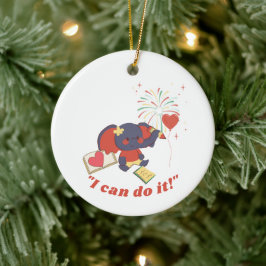 Baby Elephant Ceramic Ornament