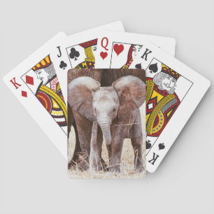 Baby Elephant Cute African Elephant med Mamma Casinokort