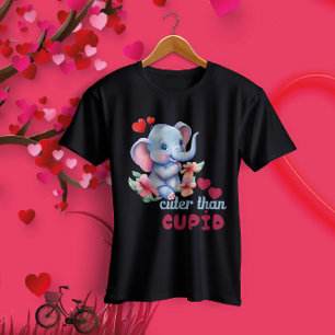 Baby Elephant-Cuter Than Cupid-Funny Valentine T Shirt