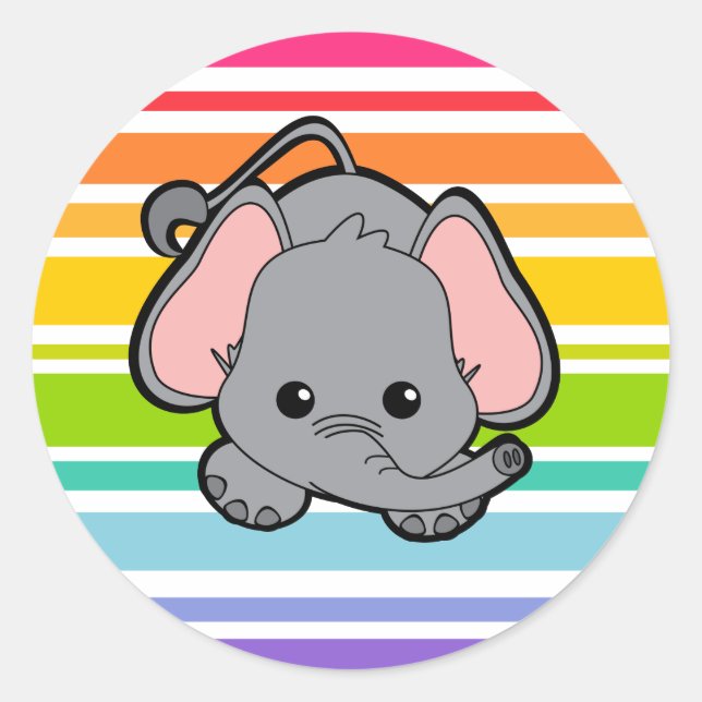 Baby Elephant Cutie Runt Klistermärke (Framsida)