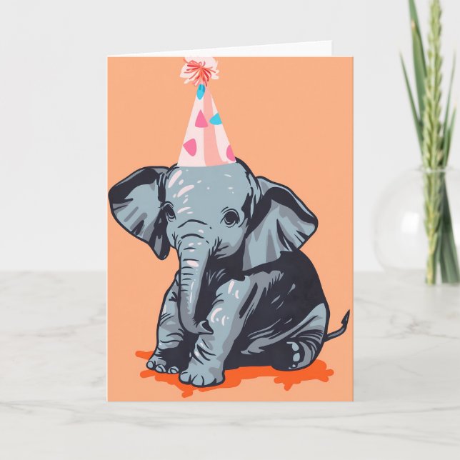 Baby Elephant Firande Greeting Card Kort (Framsida)